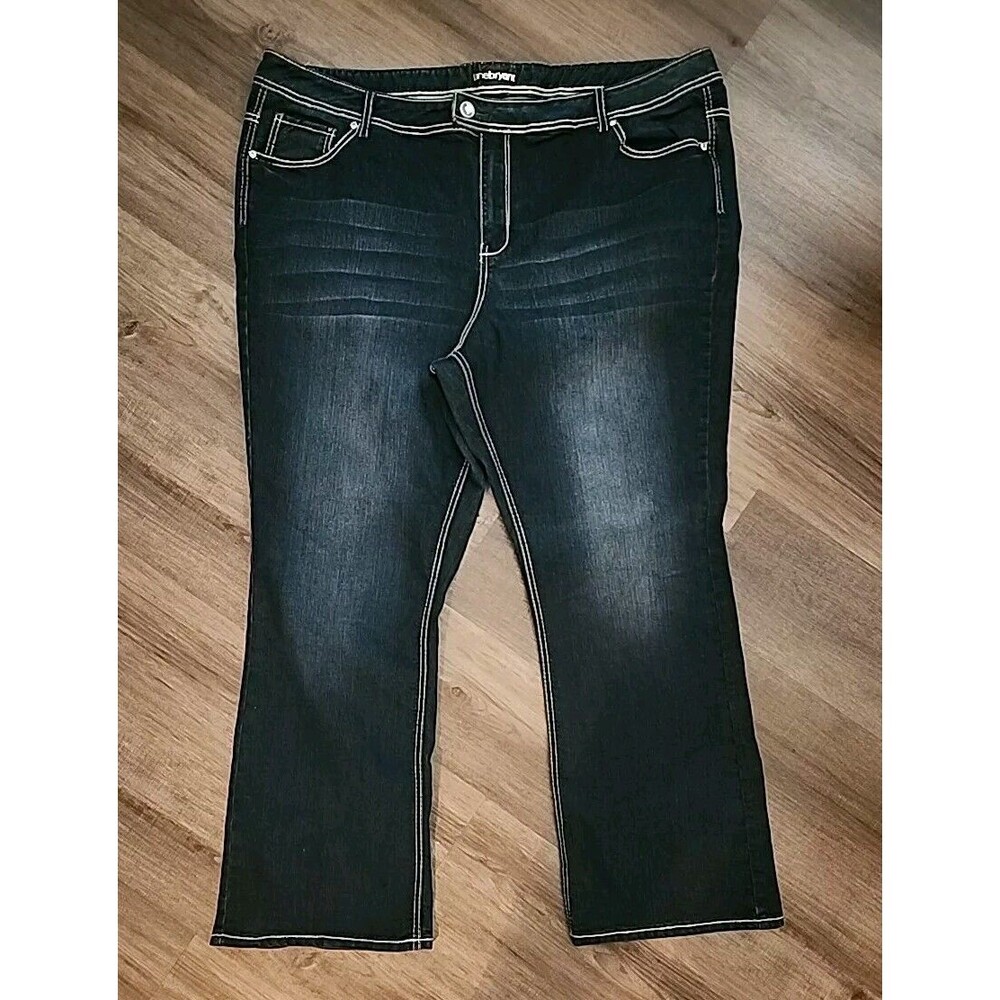 lane Bryant jeans 26 Sequin Pockets Dark Wash Rhinestones straight